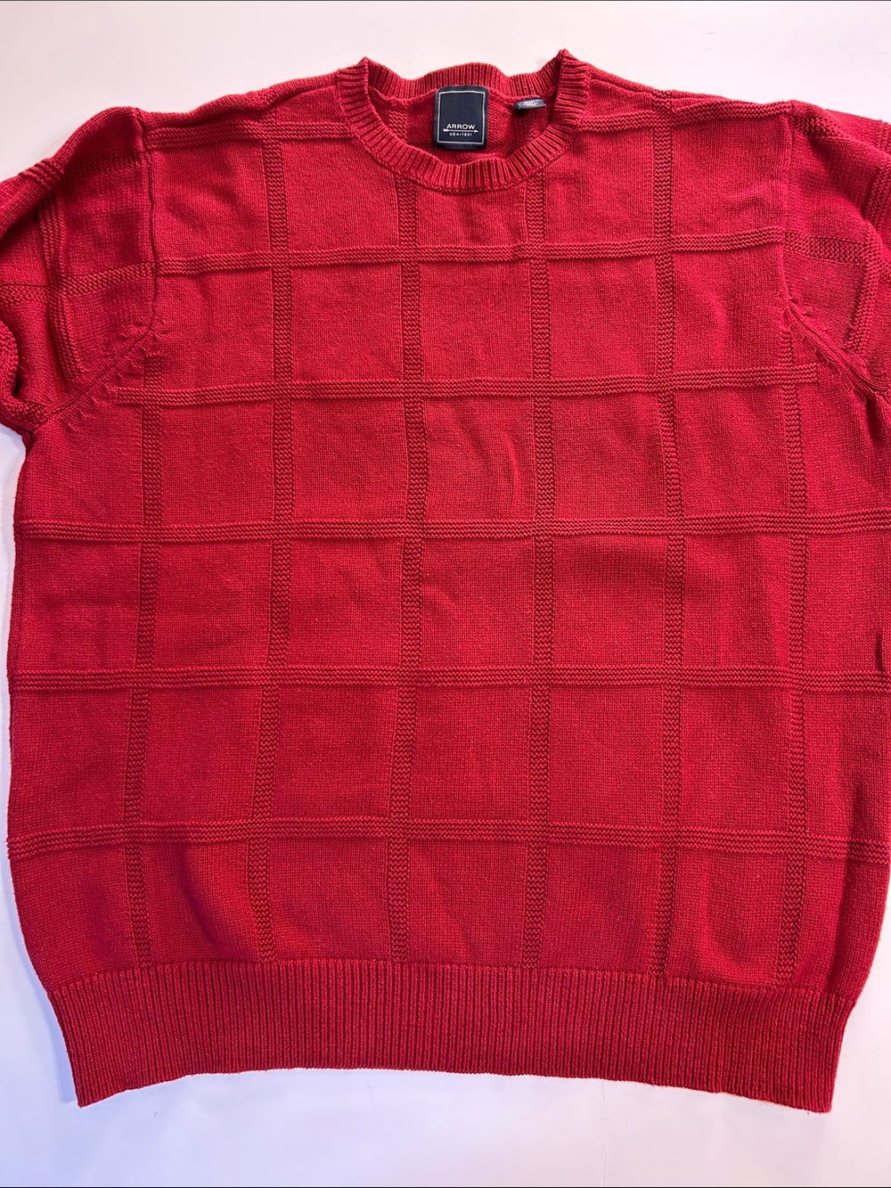 Arrow Crewneck Sweater Men’s Large Red pullover preppy grandpa